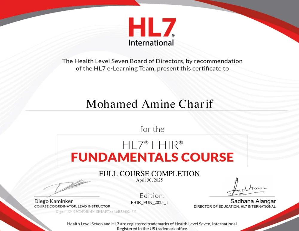 HL7 FHIR Fundamentals Course
